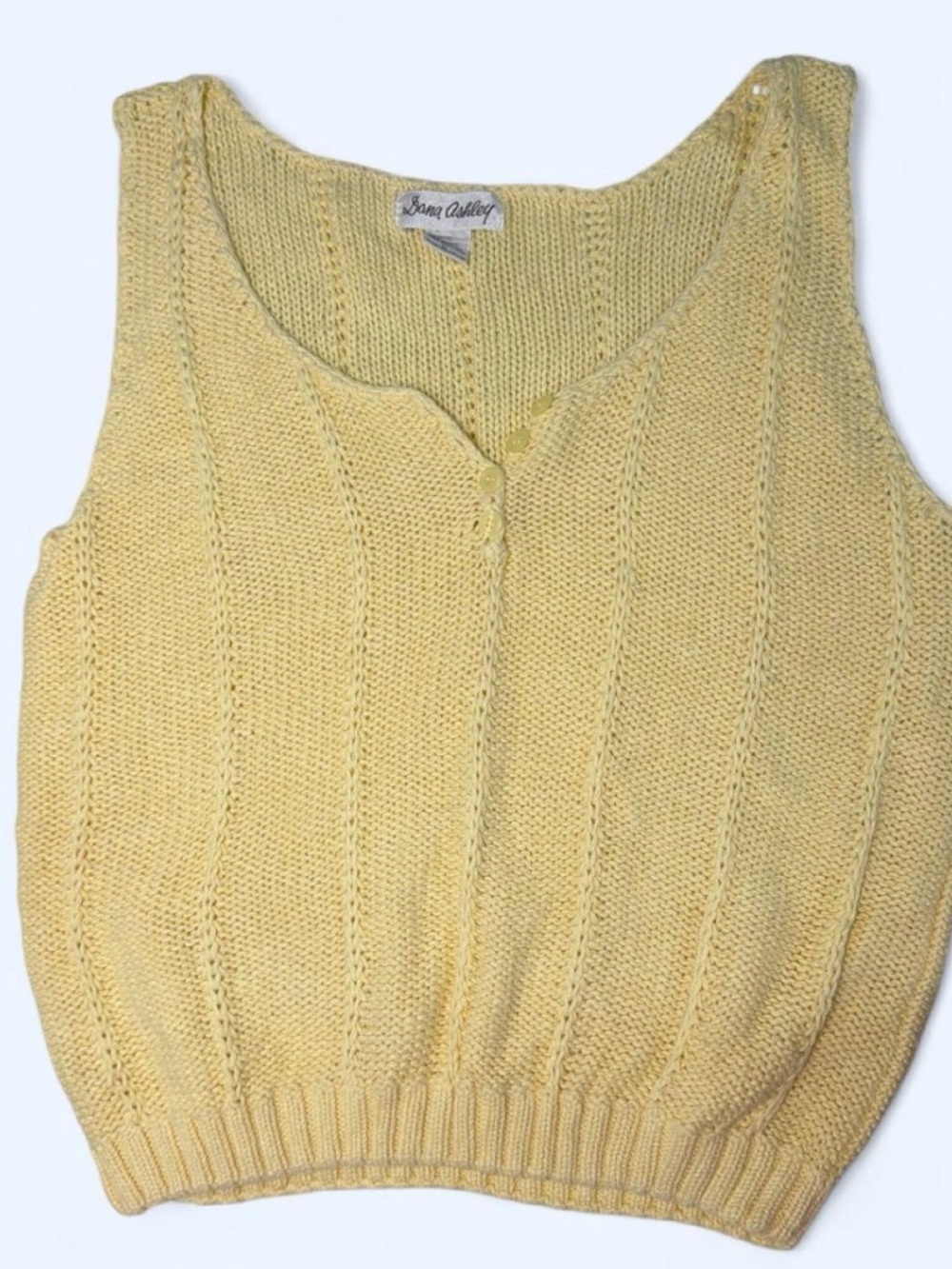 Ashley By 26 International Pale Yellow Knit Tank Top